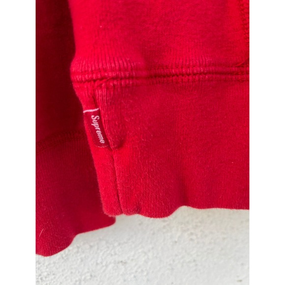 Supreme Red Arch Logo Water Droplet Hoodie Sweatshirt Mens Size M - Picture 7 of 11